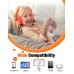 KVIDIO Kids Headphones with Mic, Foldable Wired Child Headphones with Safe Volume Limited 85dB/94dB and HD Sound Sharing Fundtion, Durable Pink Headsets for Girls,iPad,PC,Cellphone,Online Class