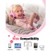 KVIDIO Kids Headphones with Mic, Foldable Wired Child Headphones with Safe Volume Limited 85dB/94dB and HD Sound Sharing Fundtion, Durable Pink Headsets for Girls,iPad,PC,Cellphone,Online Class