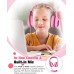 KVIDIO Kids Headphones with Mic, Foldable Wired Child Headphones with Safe Volume Limited 85dB/94dB and HD Sound Sharing Fundtion, Durable Pink Headsets for Girls,iPad,PC,Cellphone,Online Class